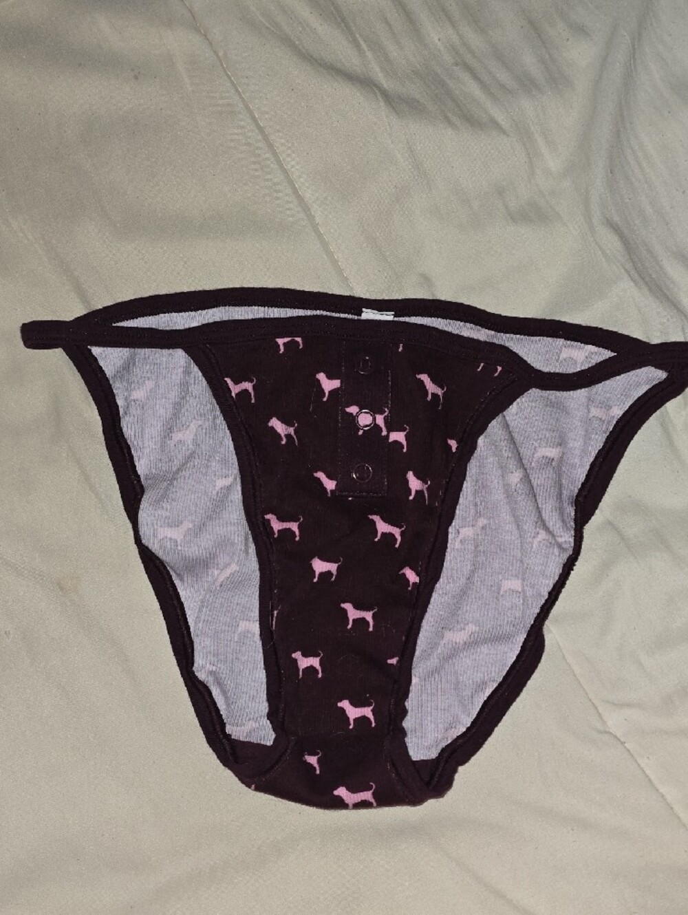 Womens' Pink, Navy Blue & Maroon Dog-Print Cotton Briefs - 3 Pack - Picture 2 of 7